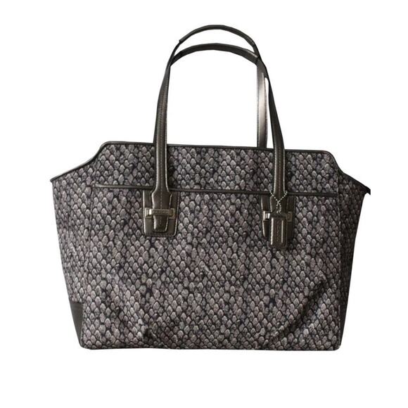 COACH Taylor Gray Snake Print Alexis Carryall Satchel Handbag Purse Retail $398 - Picture 1 of 14